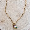 COLLIER TRIPLE ANNEAUX RAINBOW MODULABLE