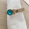 BRACELET "SULLY" CUIR ET STRASS TURQUOISE